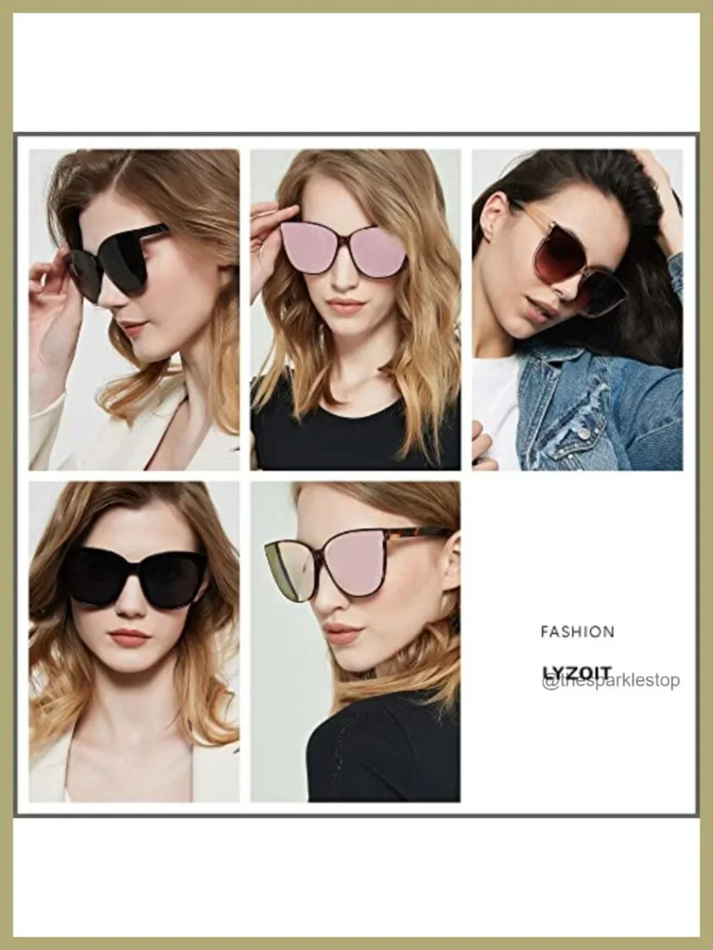 Oversized Cat Eye Sunglasses for Women Vintage UV400 Protection 2 Pack
